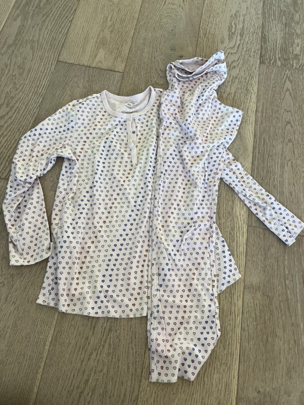 Roller Rabbit Pink Disco Heart Rainbow Pajama Top XS